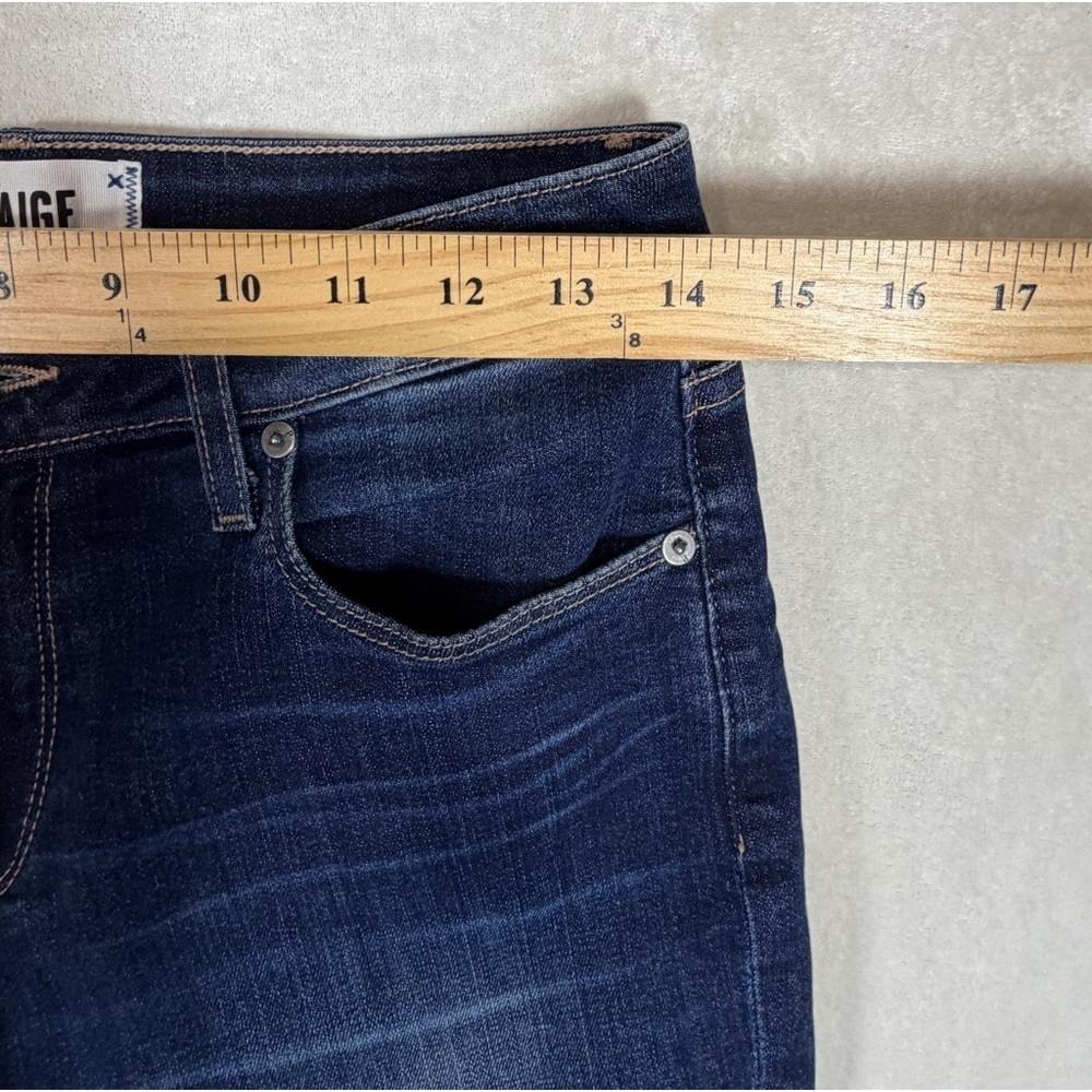 PAIGE Size 24 Women's Brigite Indigo Straight Leg Jeans Premium Designer Denim - Picture 9 of 11